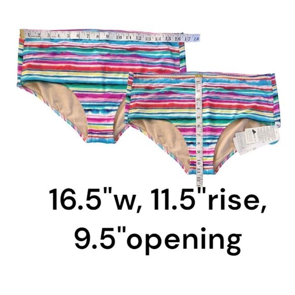 Rosa Faia High Rise Colorful Striped Bikini Swim Bottoms Plus Size 14 NWT - Picture 5 of 5